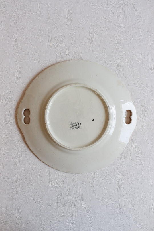 1900s creil et montereau "oeillet" cake plate
