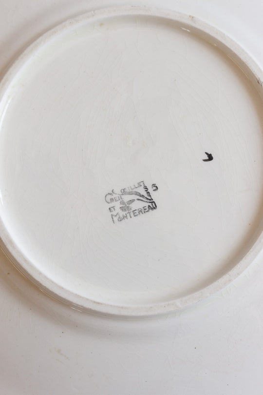 1900s creil et montereau "oeillet" cake plate