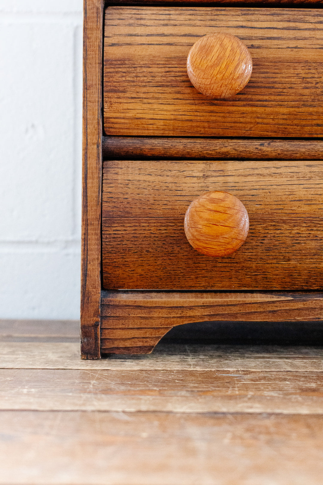 turn of the century French salesman sample oak dresser & vanity mirror