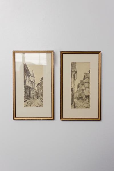 la maison à tourelle pair of antique prints