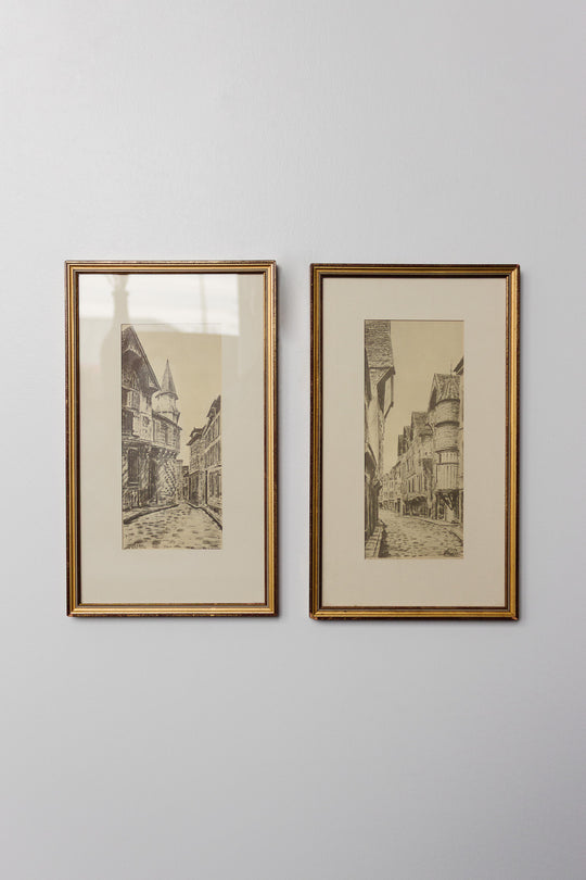 la maison à tourelle pair of antique prints