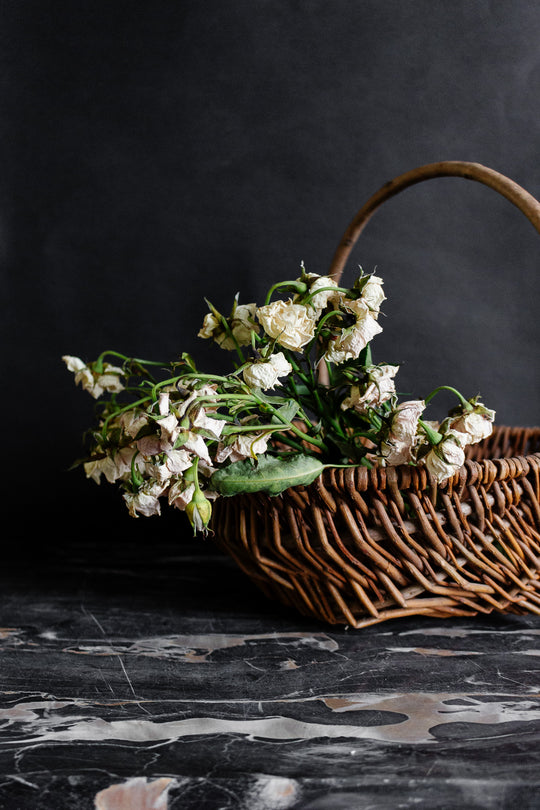 Antique french large woven panier