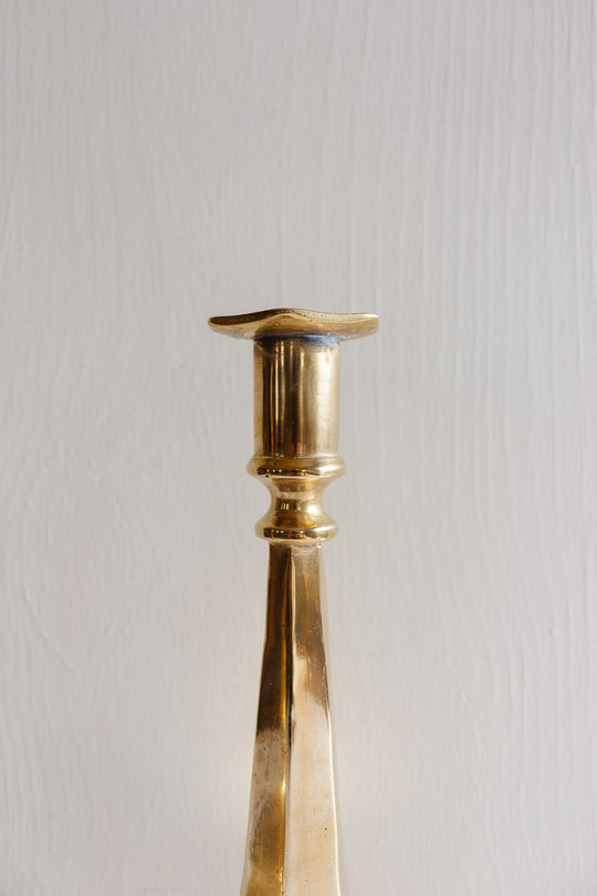 pair of vintage French brass candlesticks