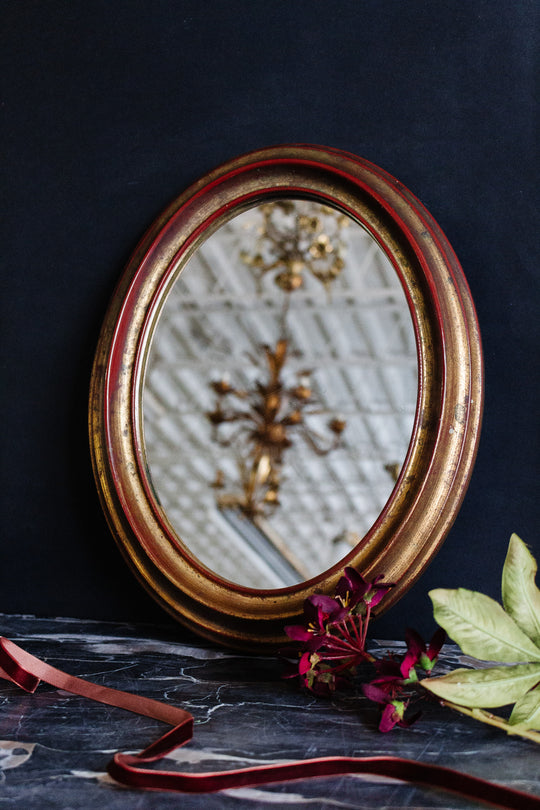 vintage french oval gilt mirror