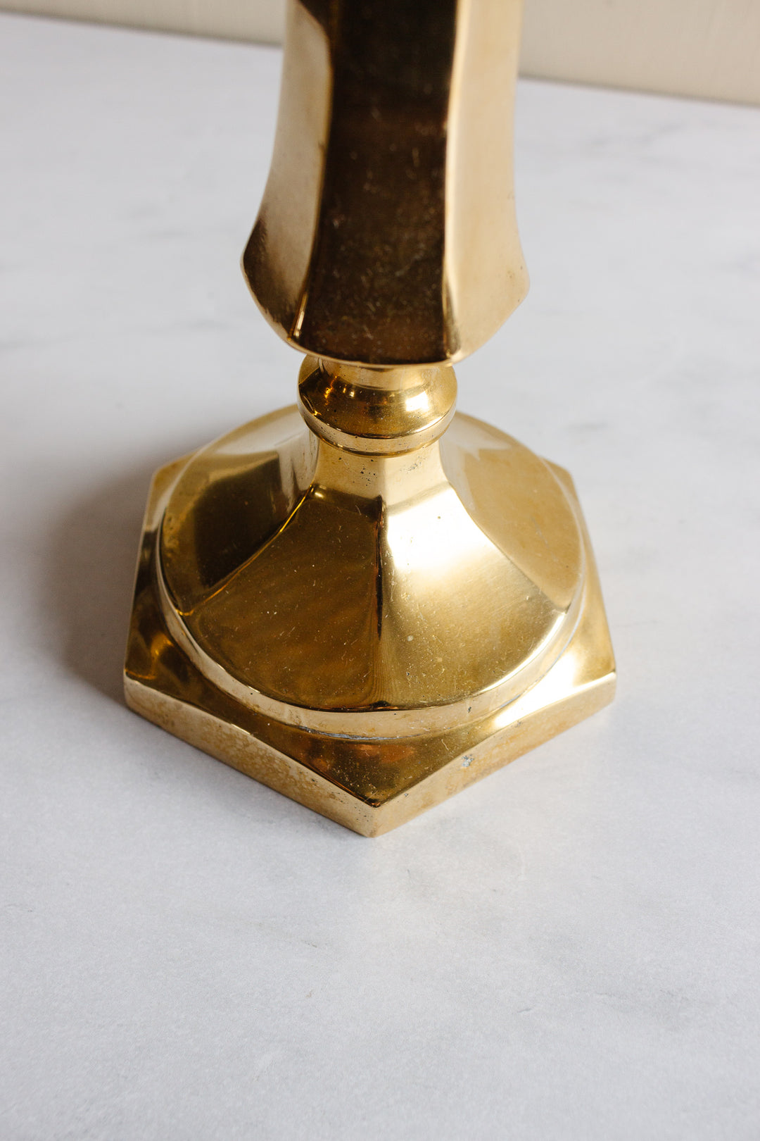 pair of vintage French brass candlesticks