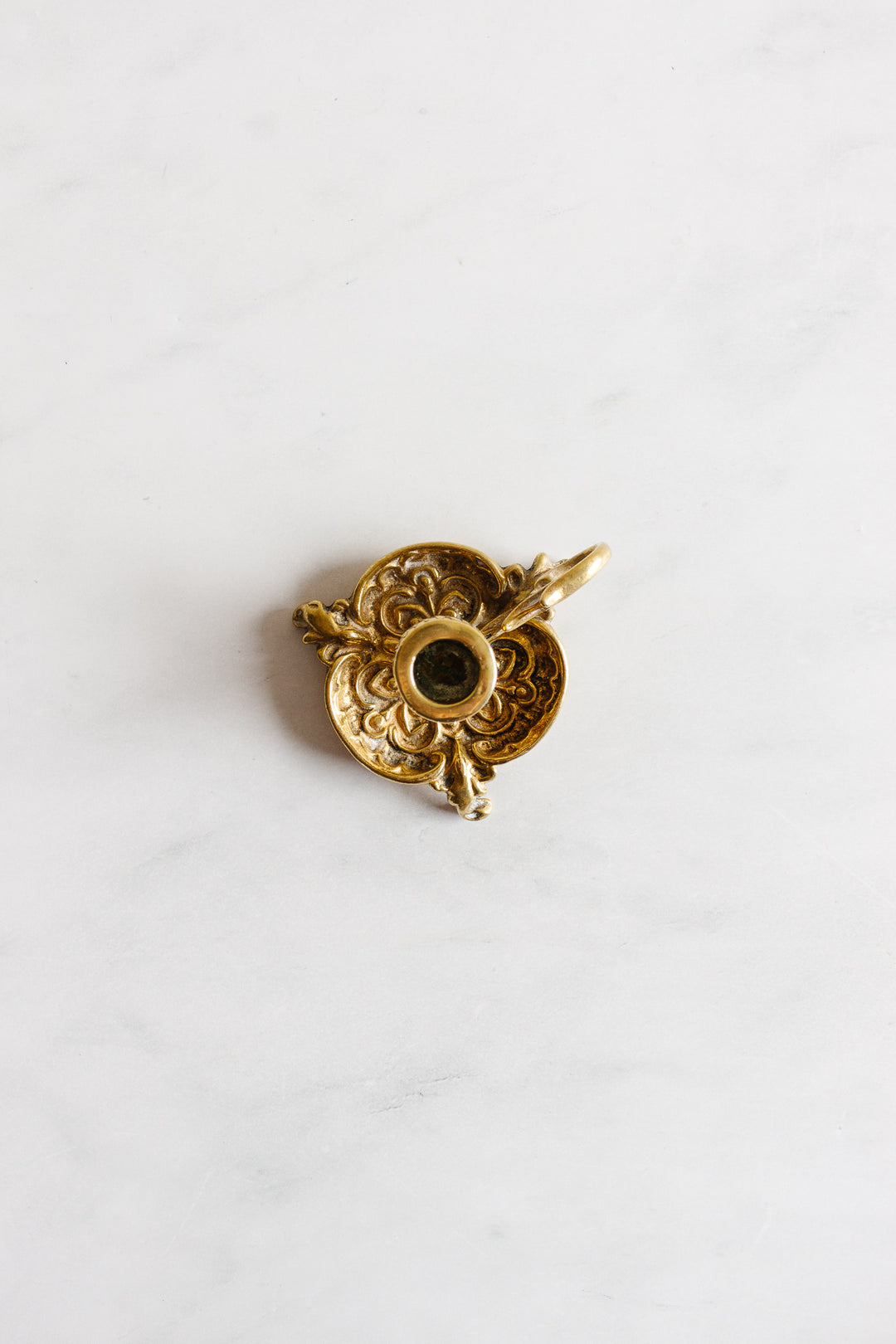 pair of vintage French cast brass chambersticks