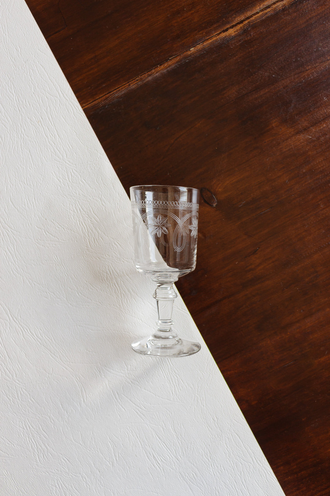 set of 3 antique french cordial glasses