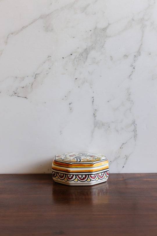 vintage portuguese hand painted trinket box