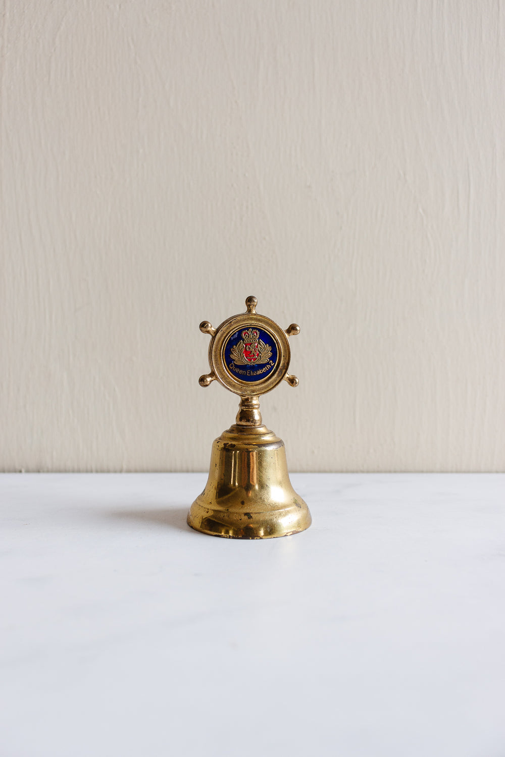 vintage English cunard line brass souvenir bell