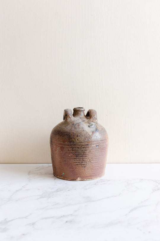 antique french provincial glazed pottery jug