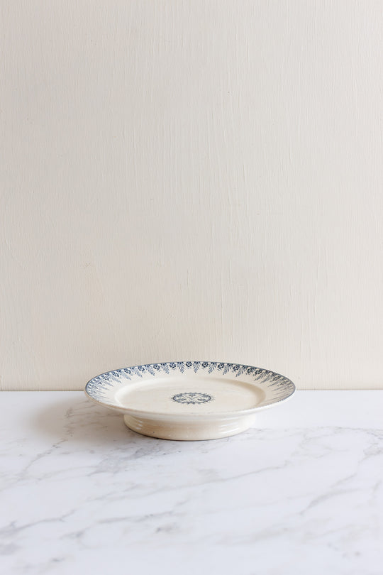 antique french sarreguemines "alger" cake plate