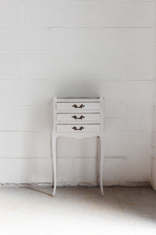 antique french louis xv style bedside table with cabriole legs