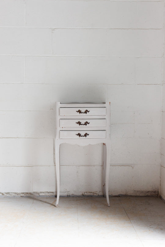 antique french louis xv style bedside table with cabriole legs