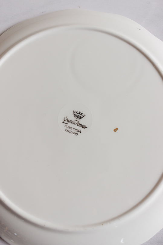 rare set of 3 queen anne luncheon plates