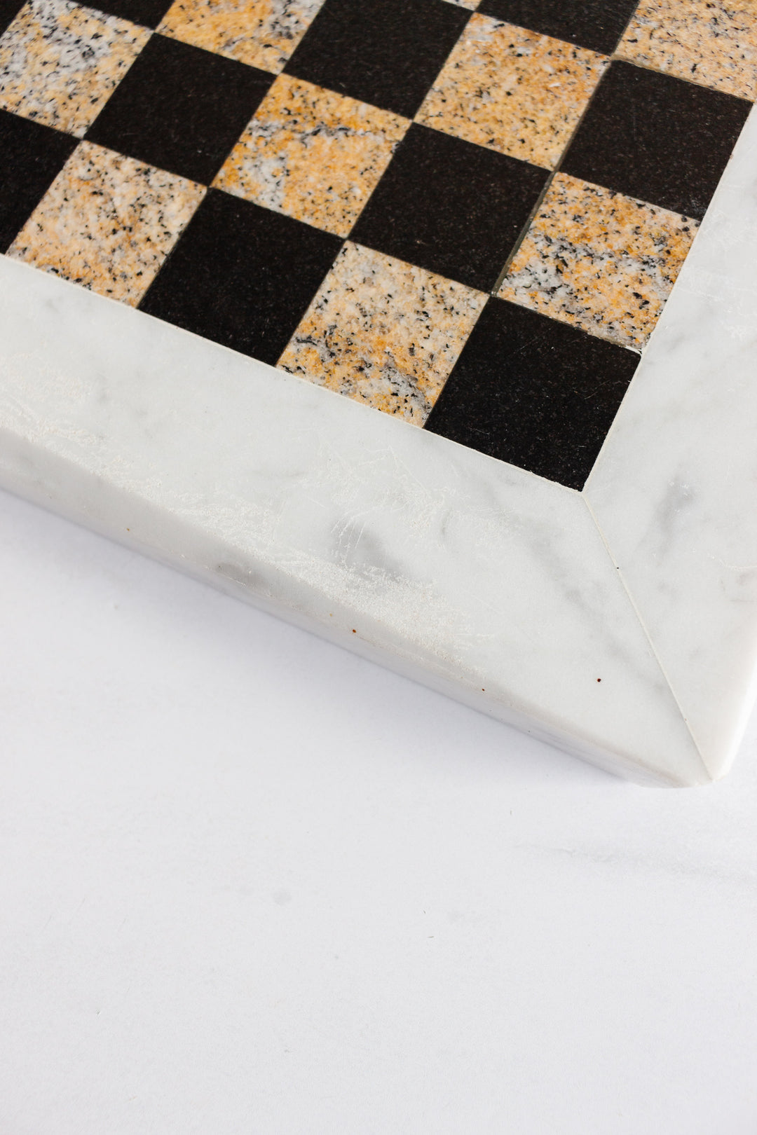 vintage French marble chess board with asymmetrical border