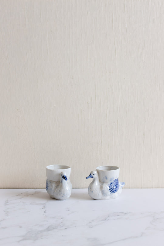 pair of vintage french "cygne" egg cups