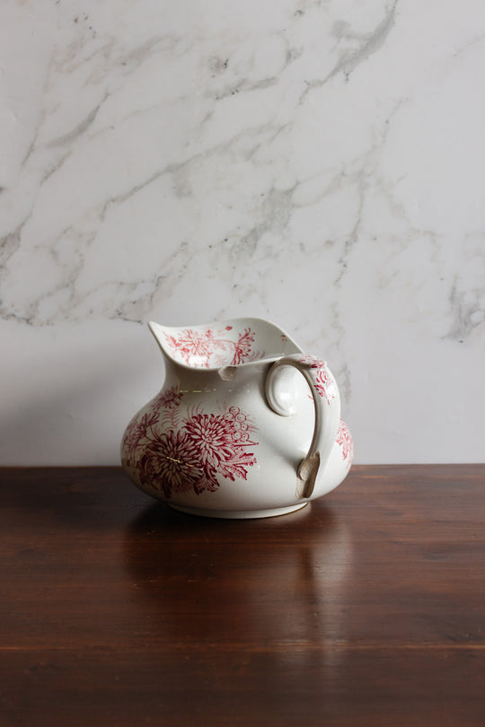 antique french "chrysanthème badonvillier" pitcher