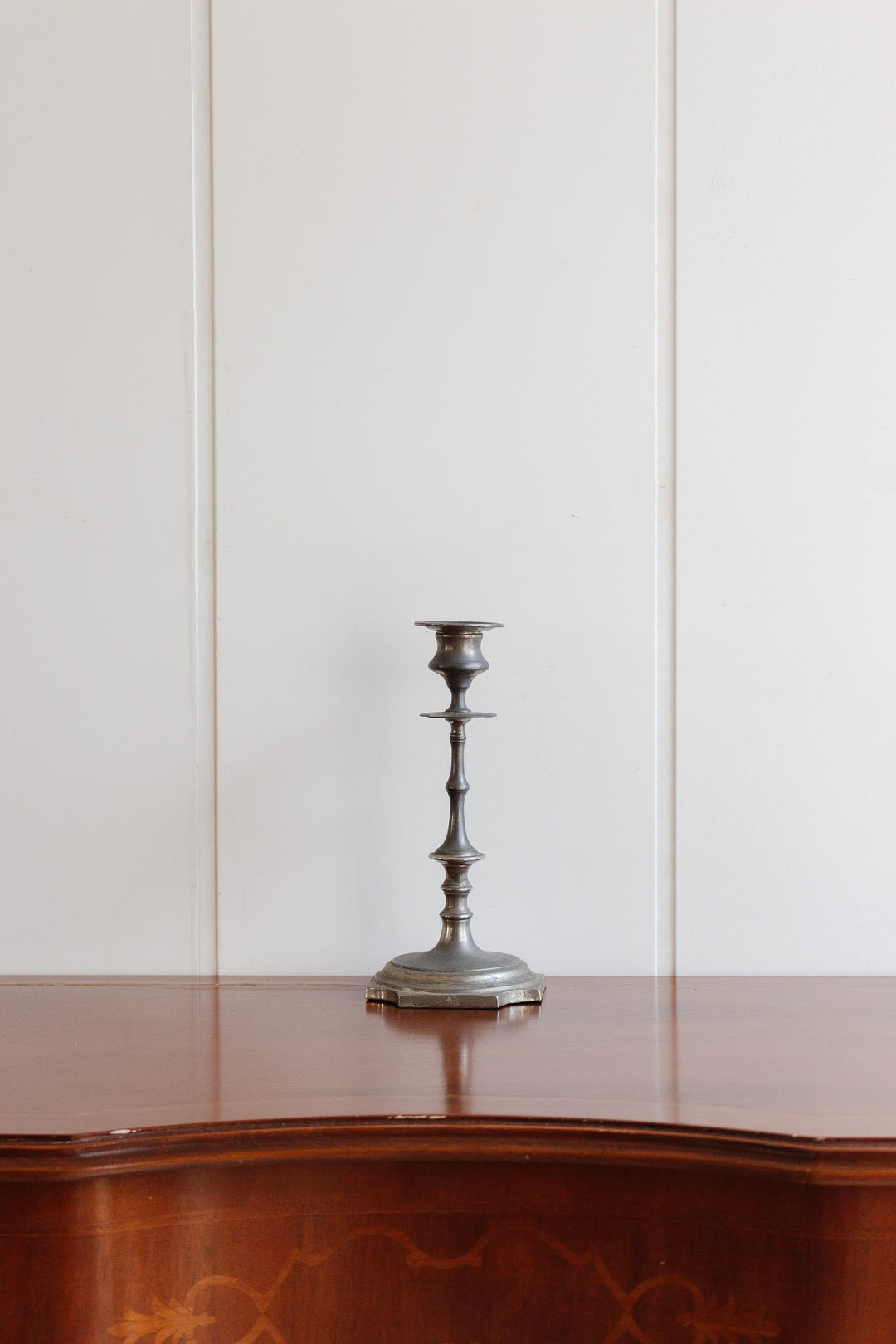 vintage french atomic age pewter candlestick