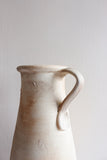 vintage french tall pottery handled vessel