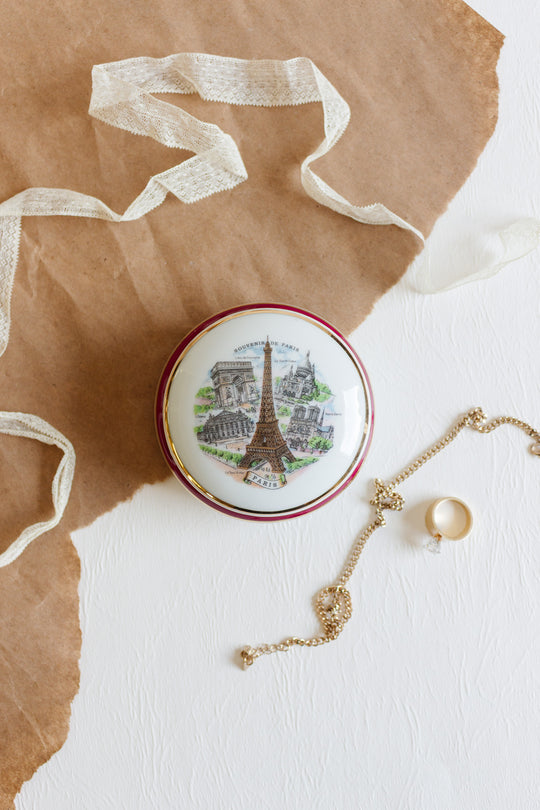 vintage french souvenir de paris trinket box