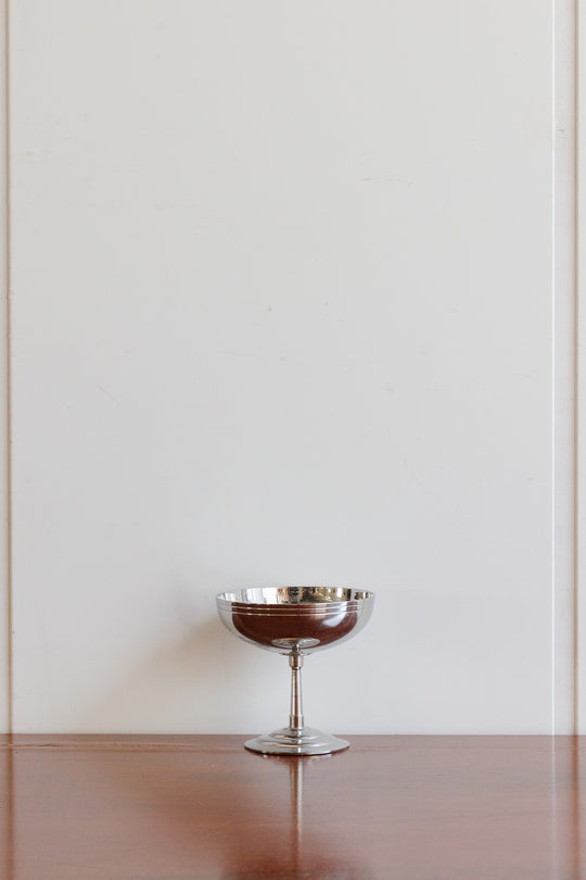 vintage french letang-remy stainless steel champagne coupes, set of 8