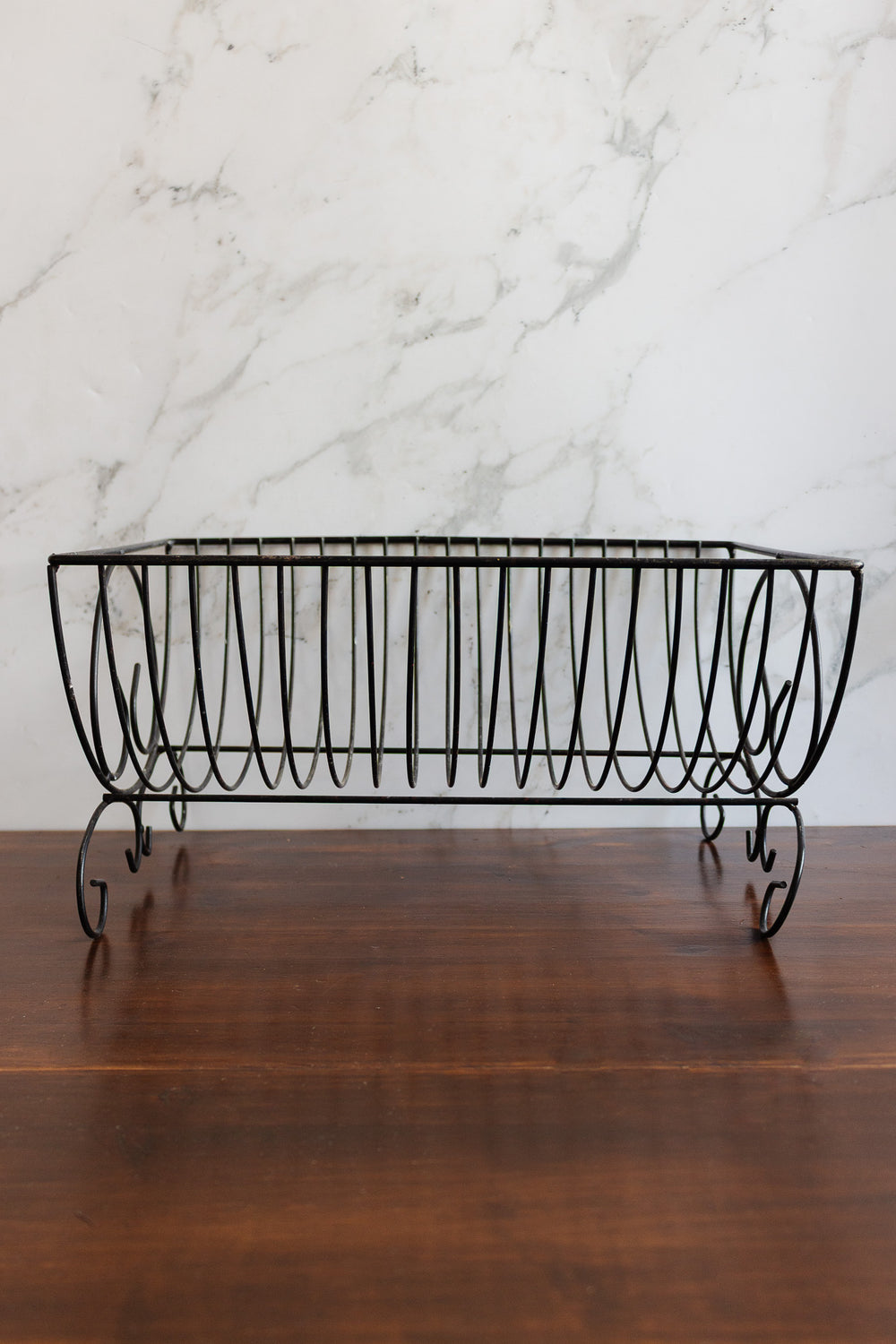 vintage french scrolled metal dish rack