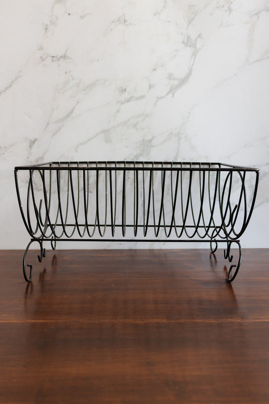 vintage french scrolled metal dish rack