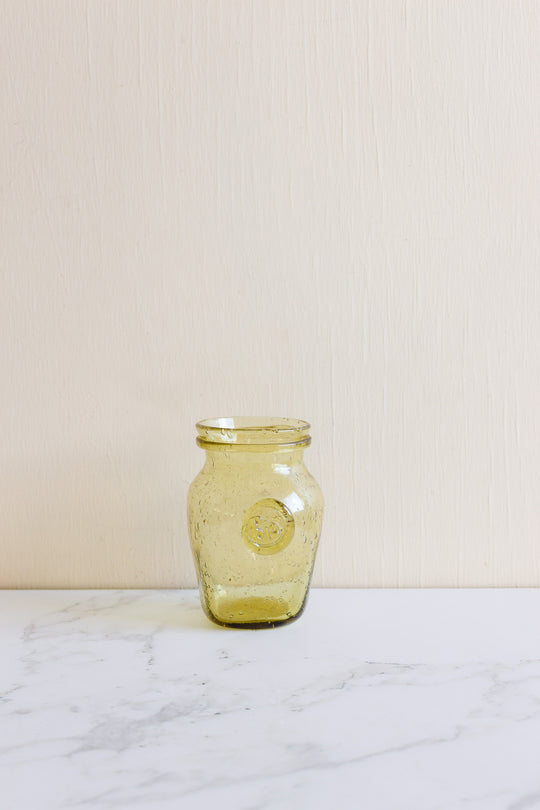 midcentury biot glass storage jar