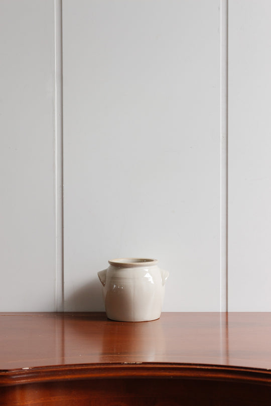 antique quintessentially french cream coloured confit pot