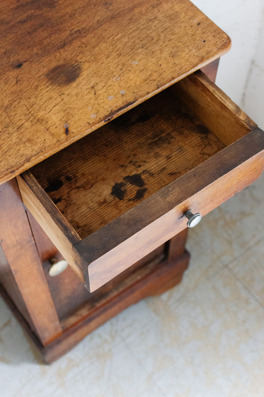 antique french single cupboard wood chevet