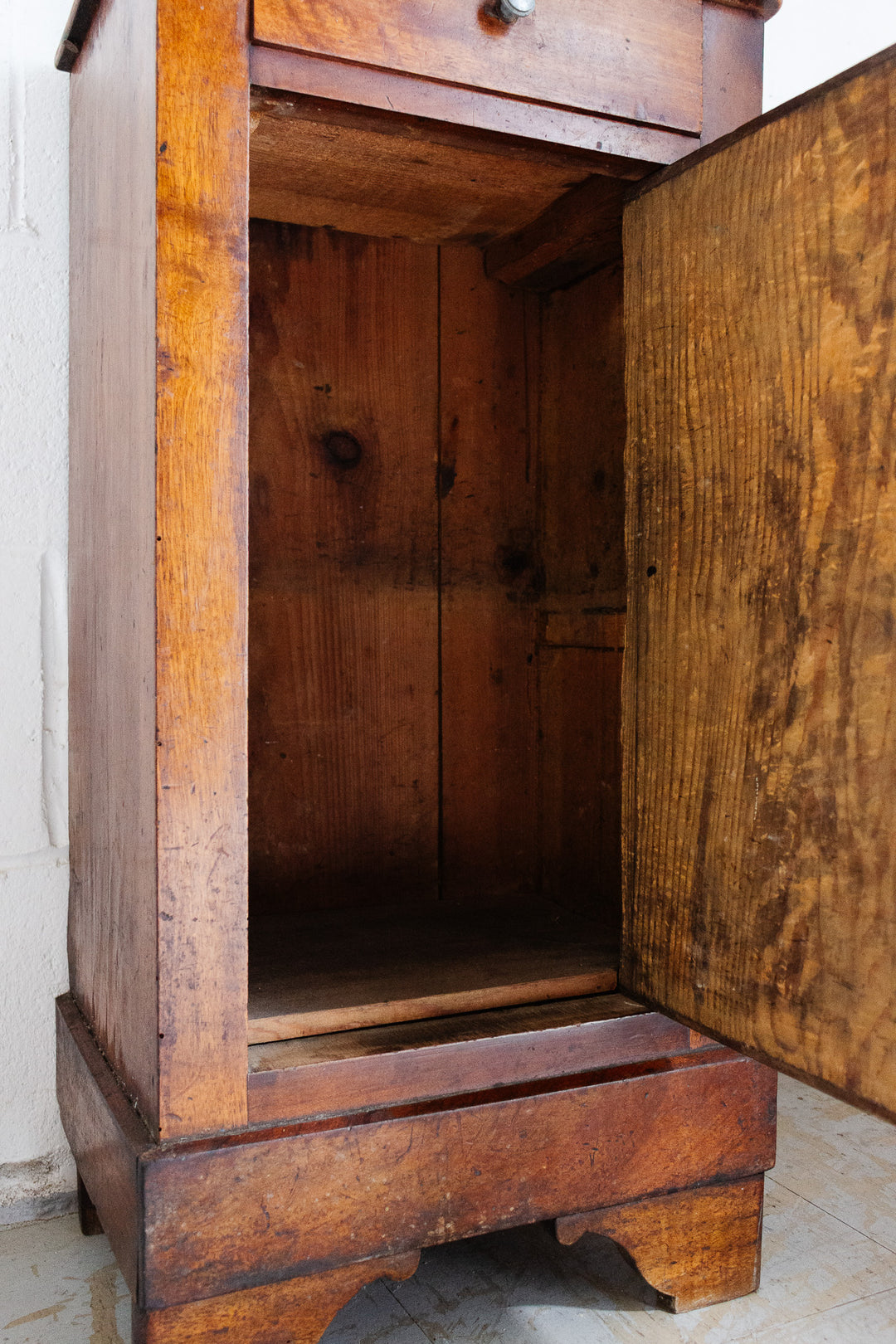 antique french single cupboard wood chevet