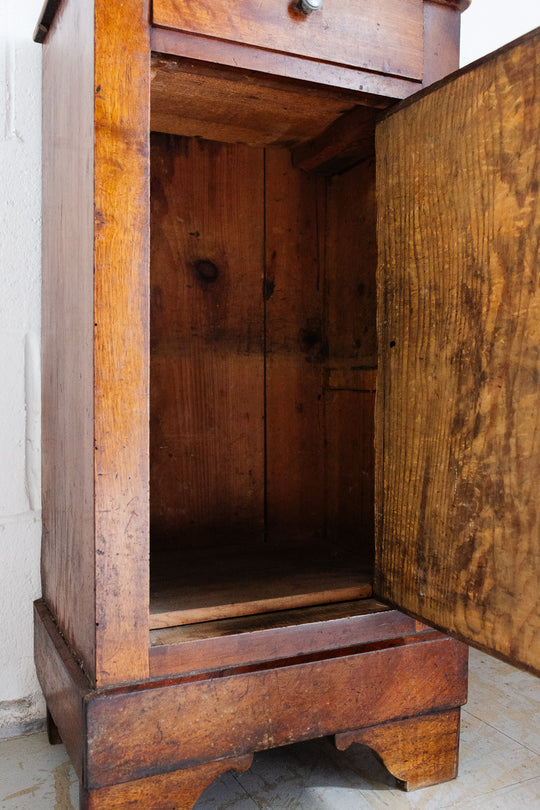 antique french single cupboard wood chevet