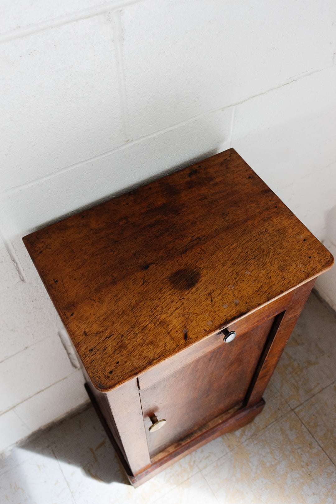 antique french single cupboard wood chevet