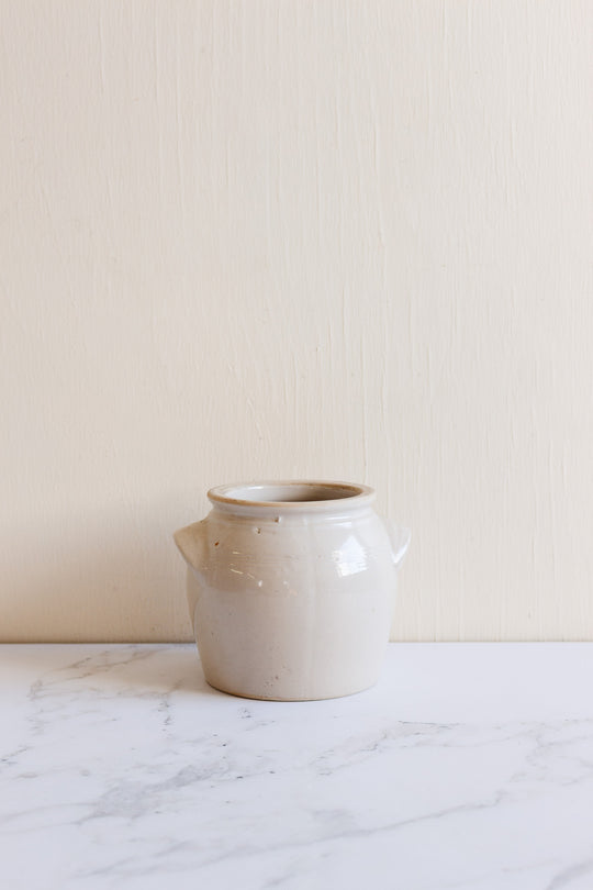 antique french petit cream confit pot