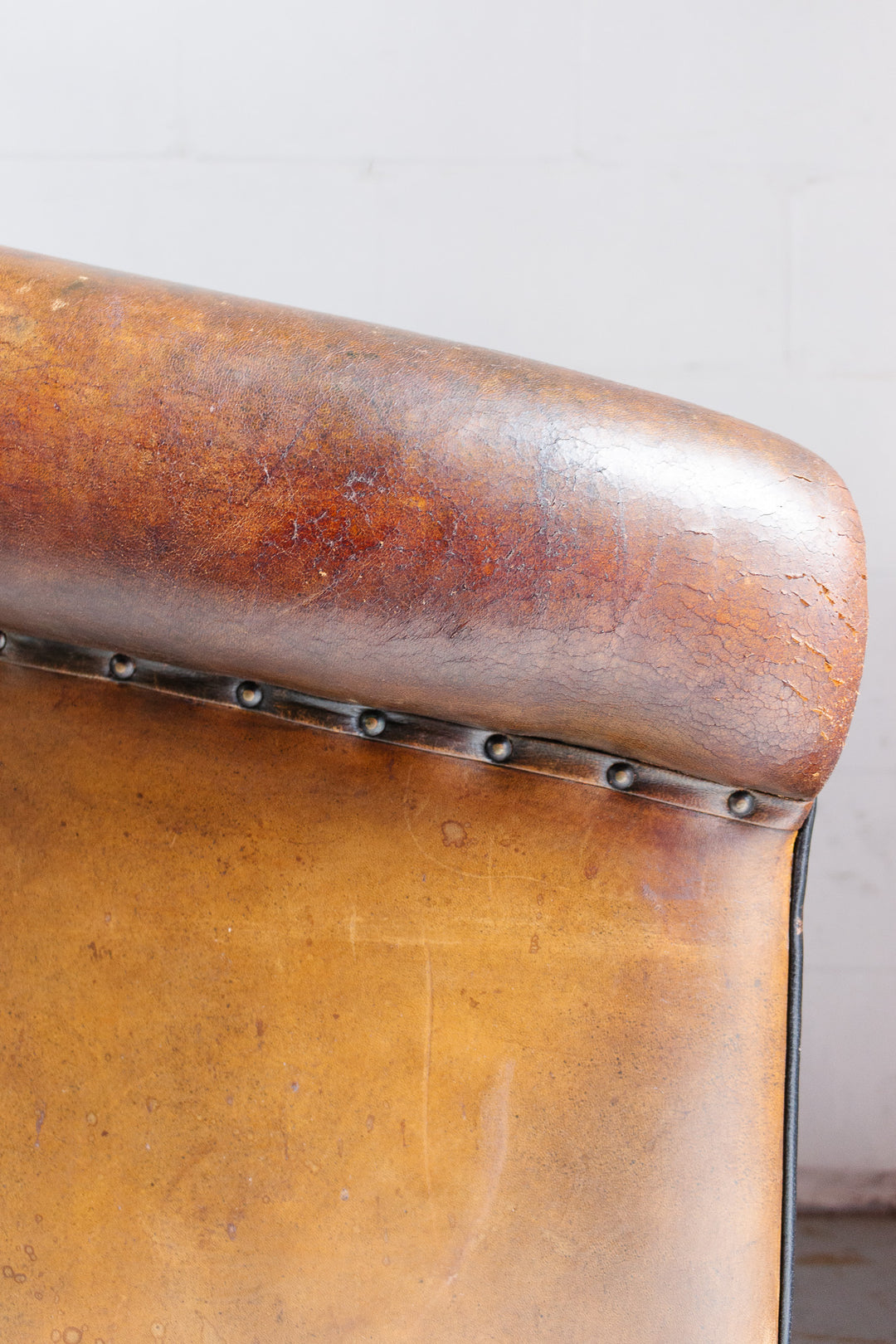 vintage European Lounge Atelier sheepskin leather club chair
