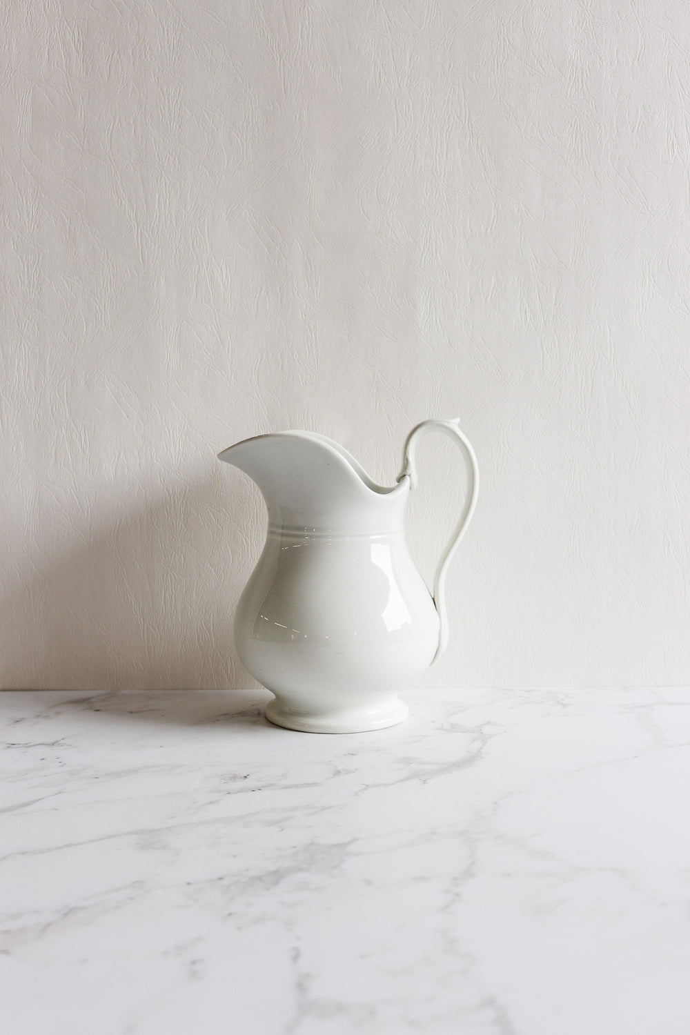 antique french creil et montereau ironstone pitcher