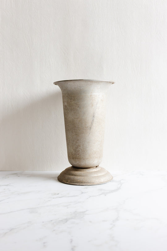 antique french zinc florist vase