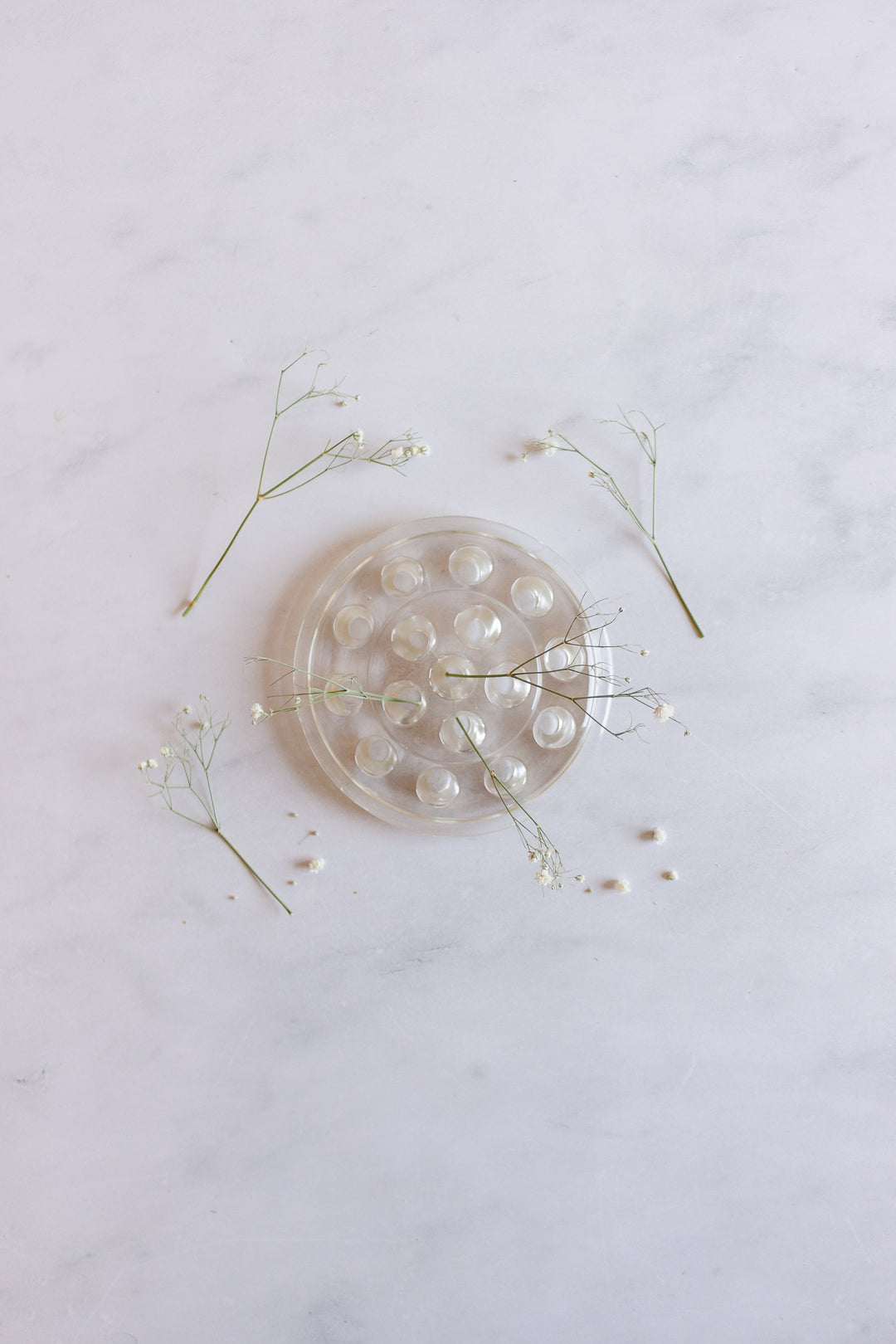 vintage french glass flower frog