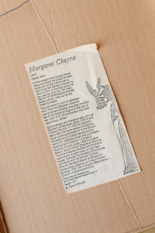 lady margaret cheyne vintage brass rubbing