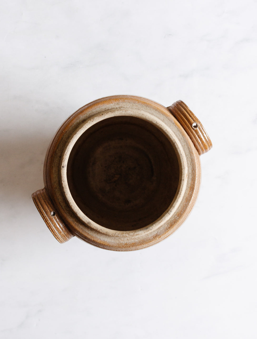 antique French large stoneware confit pot