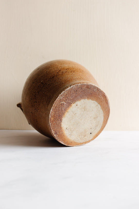 antique French large stoneware confit pot