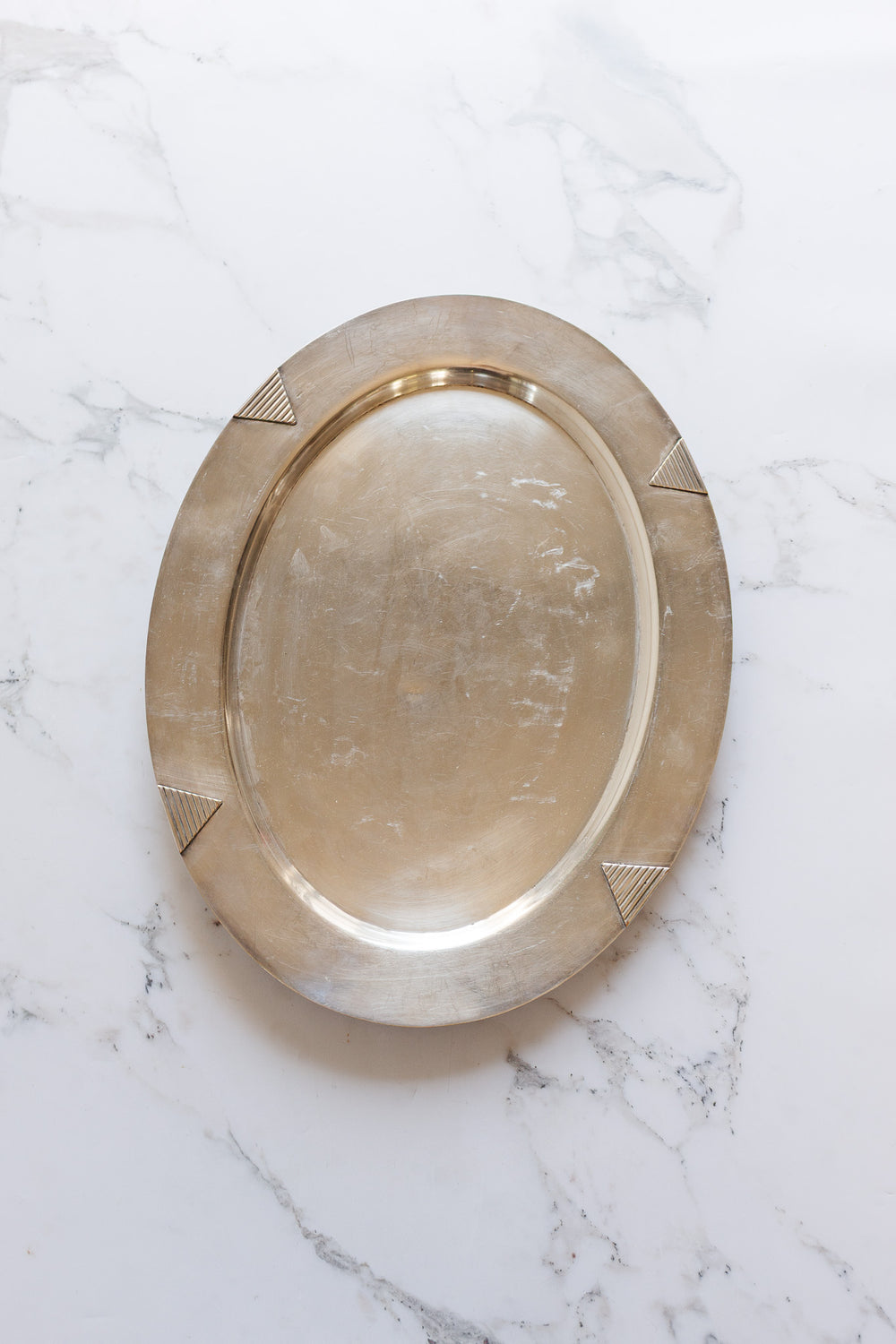 art deco french silver serving tray