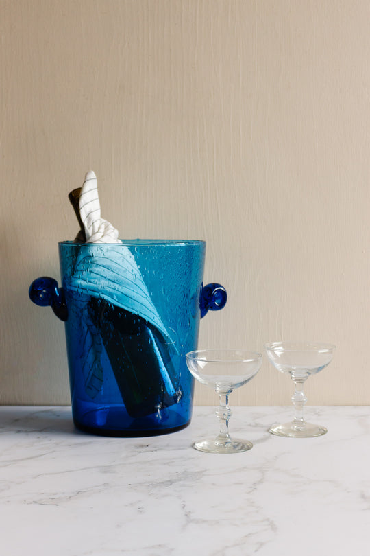 midcentury french blue biot champagne bucket