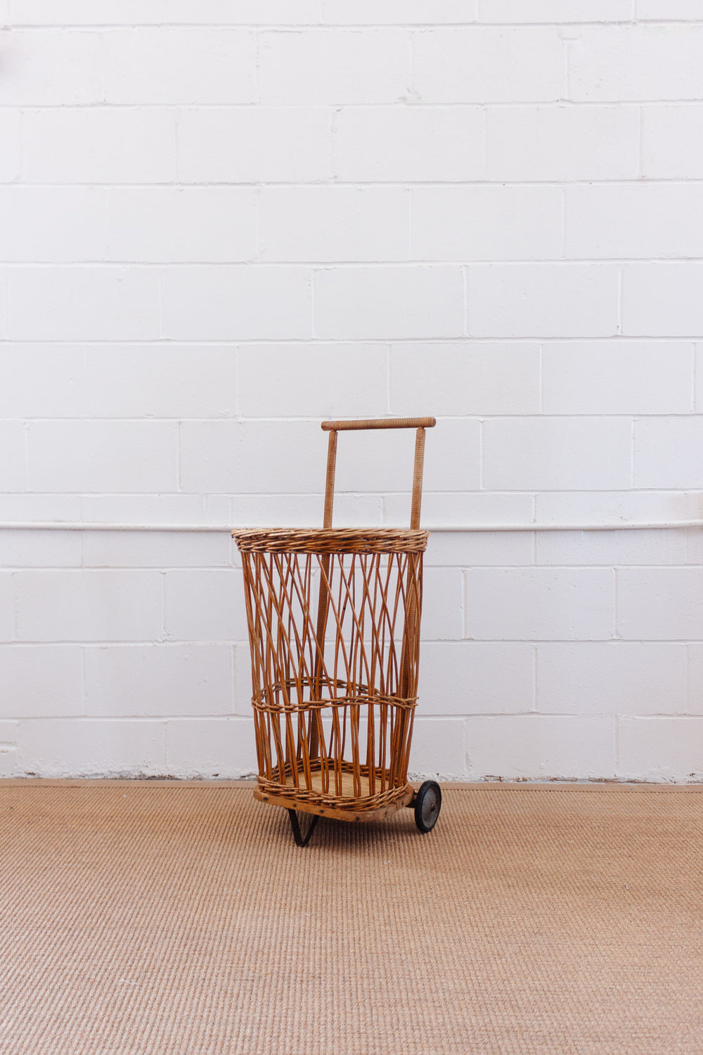 vintage French baguette market basket