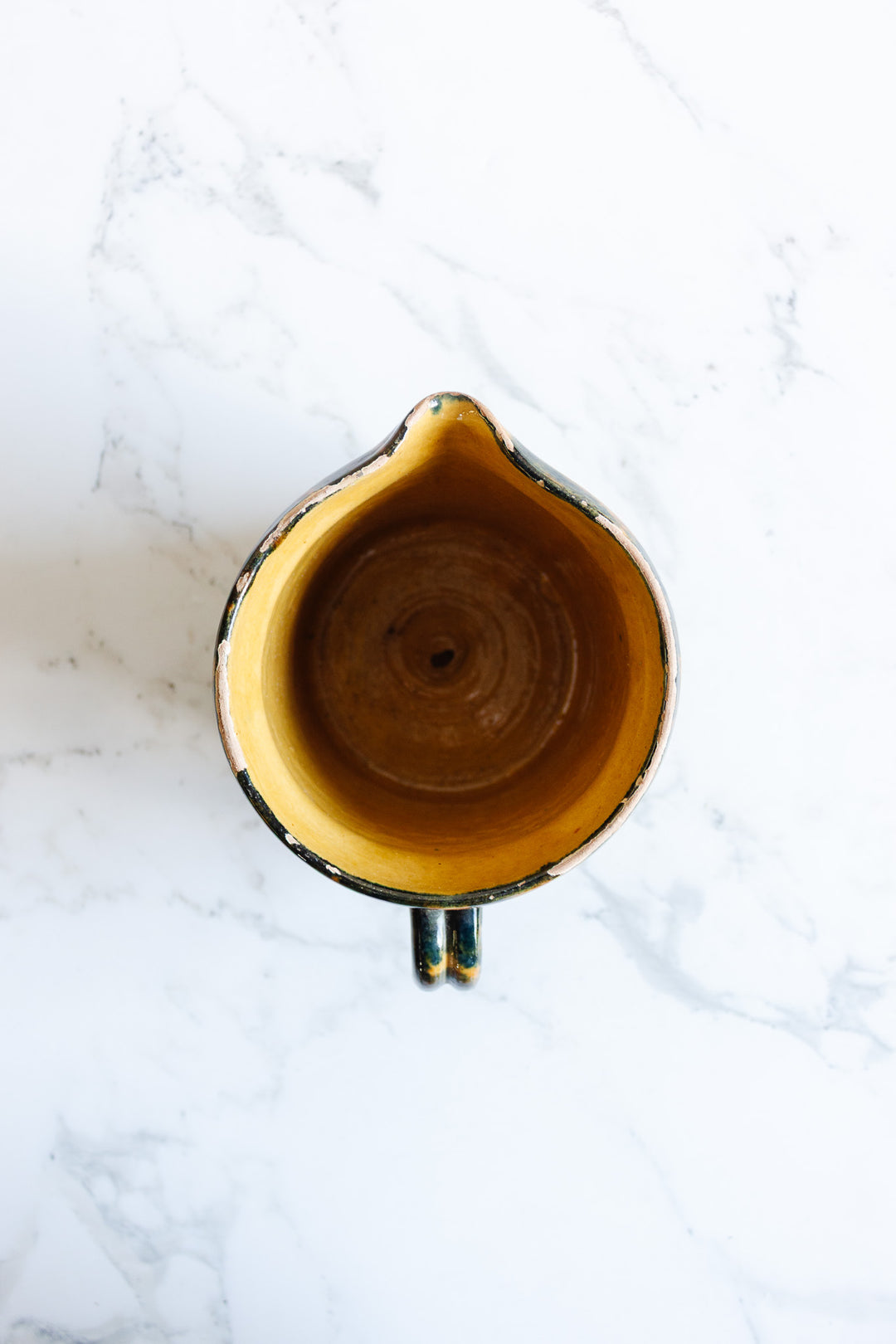 antique french "terre vernissée jaspée" pitcher