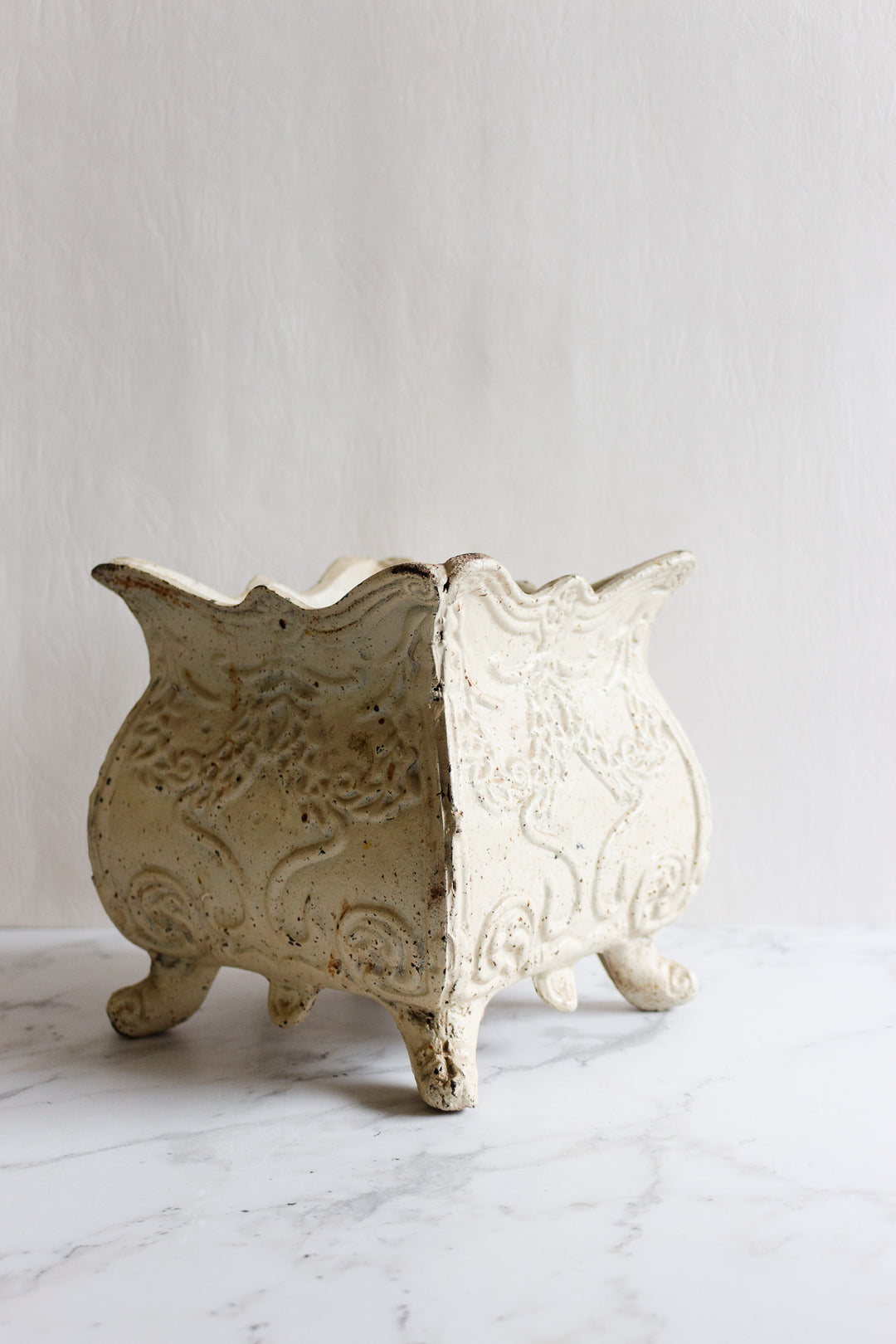 vintage european cast iron planter