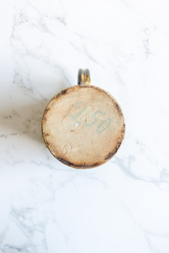 antique french "terre vernissée jaspée" pitcher