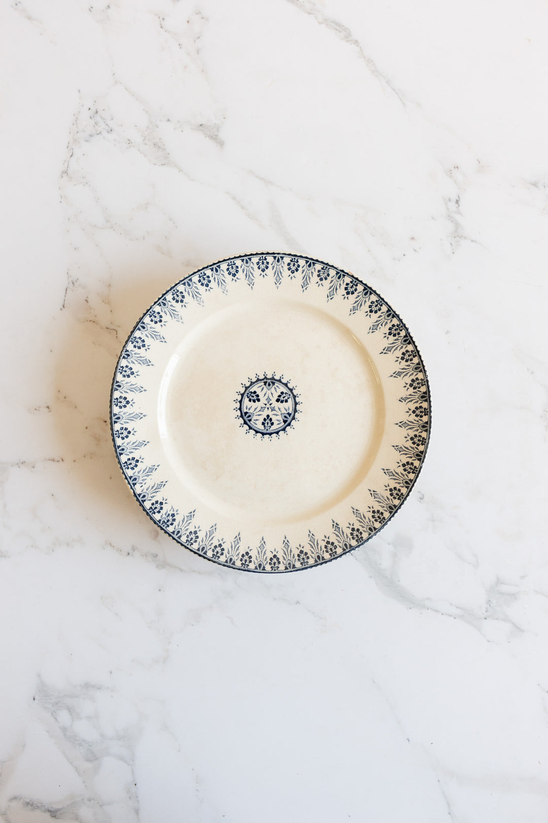 antique french sarreguemines "alger" cake plate