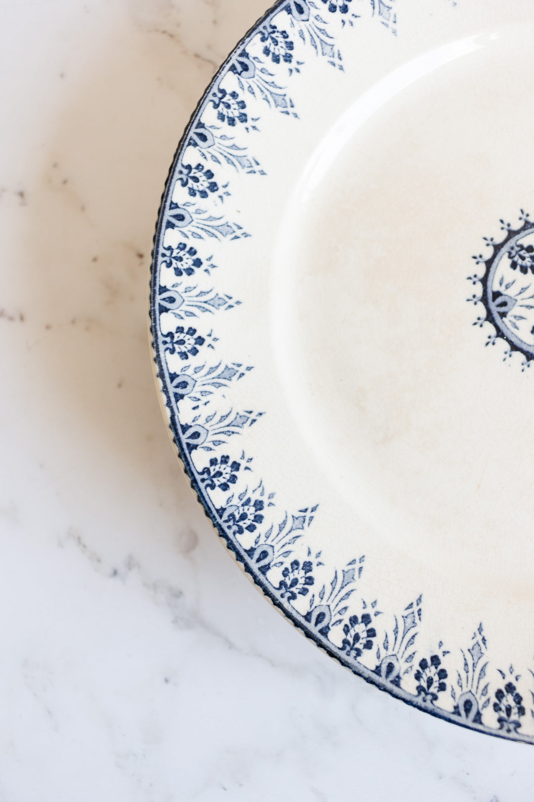 antique french sarreguemines "alger" cake plate