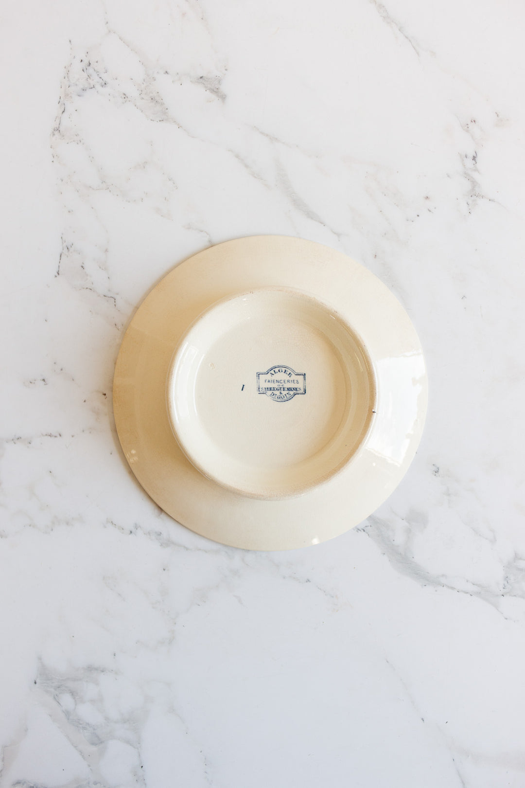 antique french sarreguemines "alger" cake plate